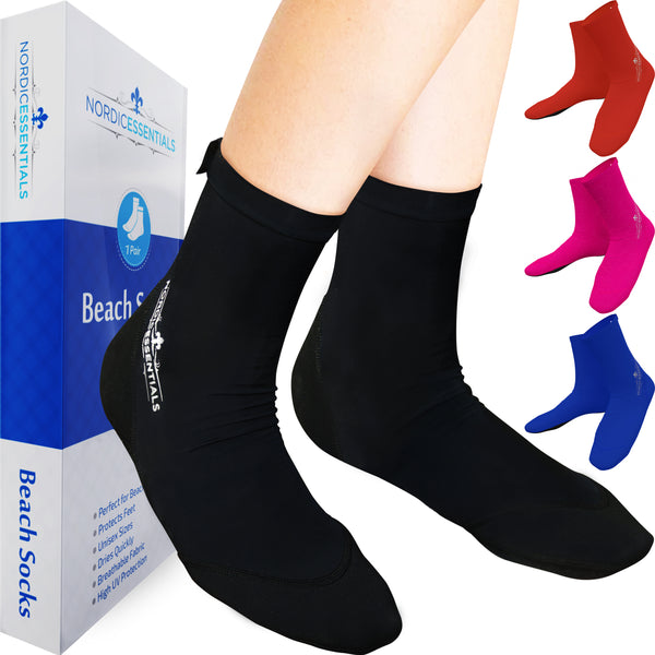 Beach Socks (1 pair) - Sand sports - Volleyball, Soccer, Snorkeling - Kids, Women, Men  1 Yr Warranty