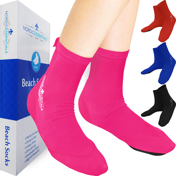 Beach Socks (1 pair) - Sand sports - Volleyball, Soccer, Snorkeling - Kids, Women, Men  1 Yr Warranty
