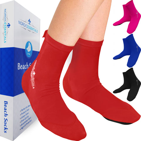 Beach Socks (1 pair) - Sand sports - Volleyball, Soccer, Snorkeling - Kids, Women, Men  1 Yr Warranty