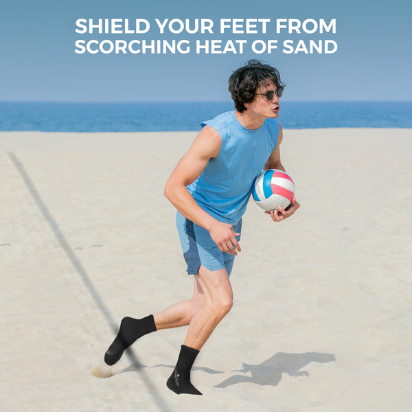 Beach Socks (1 pair) - Sand sports - Volleyball, Soccer, Snorkeling - Kids, Women, Men  1 Yr Warranty