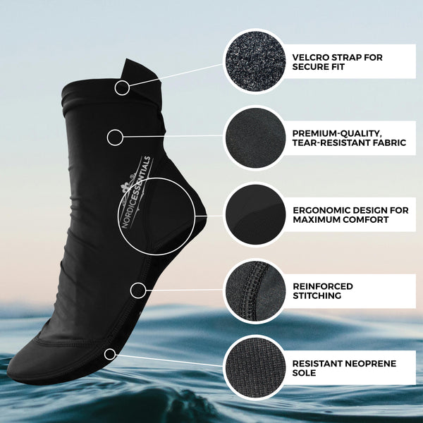 Beach Socks (2 pairs)- Sand sports - Volleyball, Soccer, Snorkeling - Kids, Women, Men 1 Yr Warranty