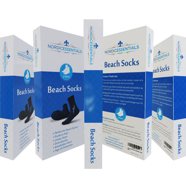 Beach Socks (2 pairs)- Sand sports - Volleyball, Soccer, Snorkeling - Kids, Women, Men 1 Yr Warranty