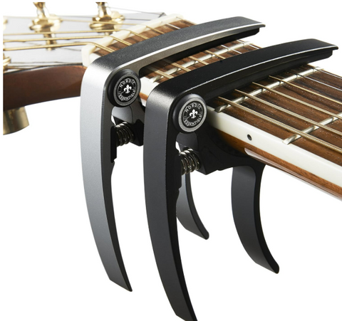 Guitar Capo (2 Pack) for Acoustic Guitars, Ukulele, Banjo, Mandolin, Bass - Made of Ultra Lightweight Aluminum Metal (1.2 oz!) for 6 & 12 String Instruments