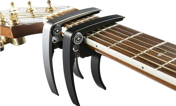 Guitar Capo (2 Pack) for Acoustic Guitars, Ukulele, Banjo, Mandolin, Bass - Made of Ultra Lightweight Aluminum Metal (1.2 oz!) for 6 & 12 String Instruments